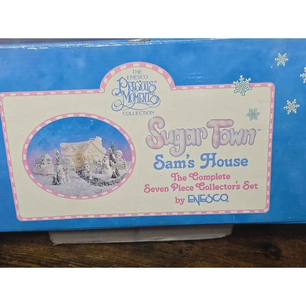 Precious Moments Sugar Town Sams House Lighted Christmas House Collectible 7 Pc